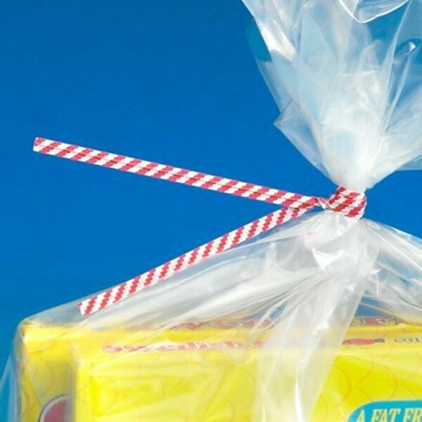 4 x 5/32'' Red Candy Stripe Paper Twist Ties, 2000PK, Bsc Preferred, Mfr#: S-15874RW